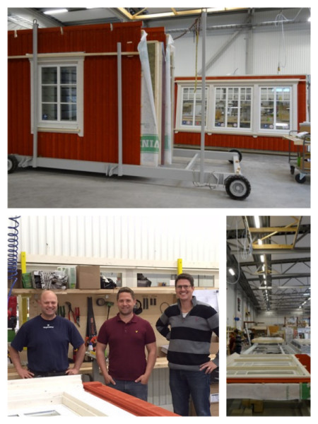 Bilden är lånad från huskarlsgardens.se kunden gjorde ett besök i fabriken och fick se sitt hus i produktion.